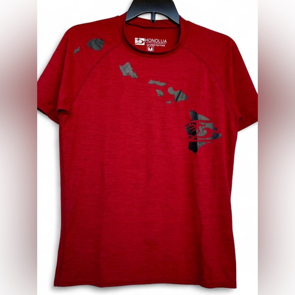 Honolua Surf Red UV Rash Guard - youth M l sun shirt beachwear